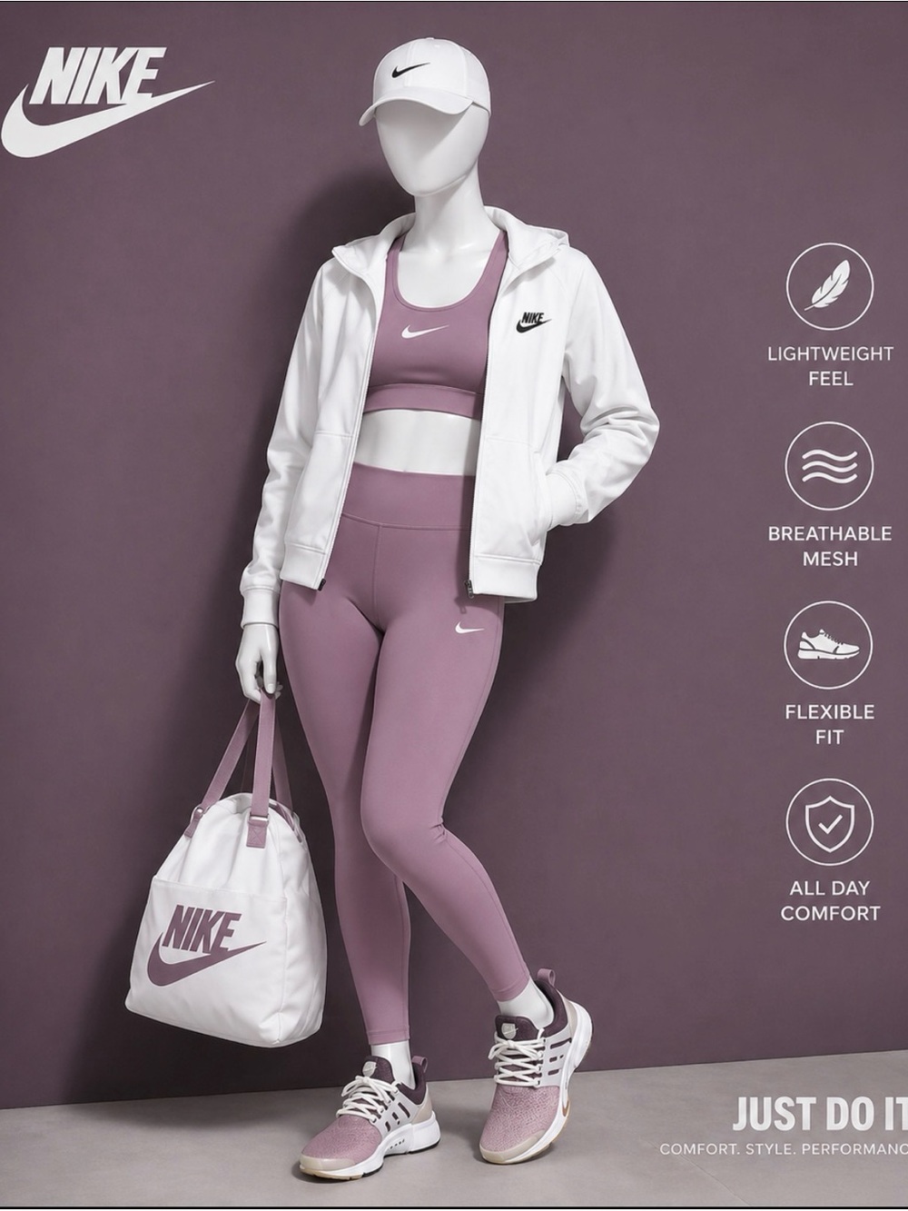 Nike Air Presto Purple White Sneakers Women US 8 EU 39 Comfortable Running 👟. - Picture 2 of 11